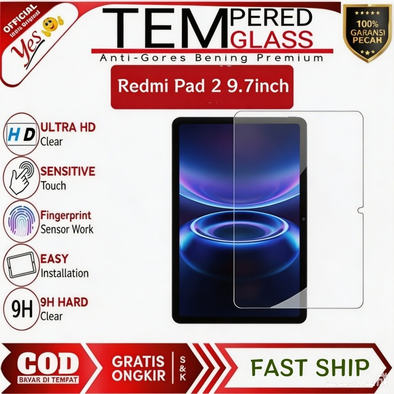 สําหรับ Xiaomi Redmi Pad 2 9.7 นิ้ว 2026 แท็บเล็ตใหม่ 9H กระจกนิรภัยป้องกันรอยขีดข่วนหน้าจอ