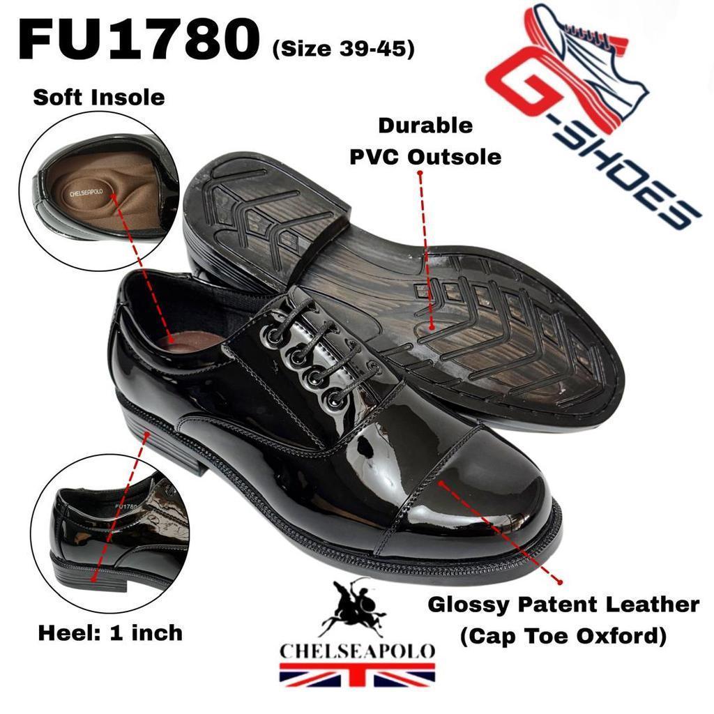 [G-SHOES] Chelseapolo Kasut Kilat Potong Kade Polis Security Men รองเท้าหนังอย่างเป็นทางการ FU1780