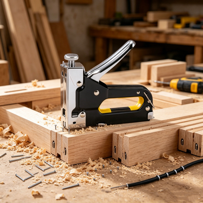 จัดส่งฟรี ที่เย็บกระดาษเฟอร์นิเจอร์ Heavy duty Hand stapler เหมาะทำงานไม้และกรอบหน้าต่าง