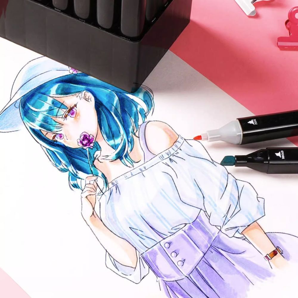 ปากกามาร์คเกอร์ Marker สีอะคริลิค 2 หัว สีคมชัด รูปที่ 8