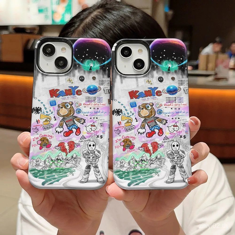 Two-in-Oneเคสโทรศัพท์Hard Fun Graffiti Planet Space BearเหมาะสําหรับiPhone 17promax 11 12 13 14 pro 