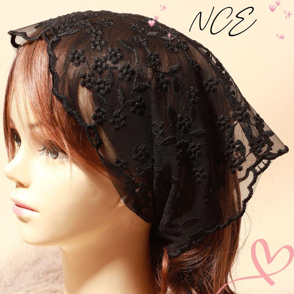 NCE Head Wrap Scarf, Lace Wrist Hair Tie Lace Triangle Scarf, Fashion Hollow Triangle Charming Headb