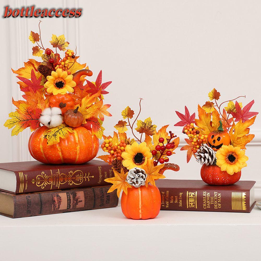BOTTLEACCESS Maple Leaf วันขอบคุณพระเจ้า Party Fall Home Decor การถ่ายภาพ Props ฟักทอง