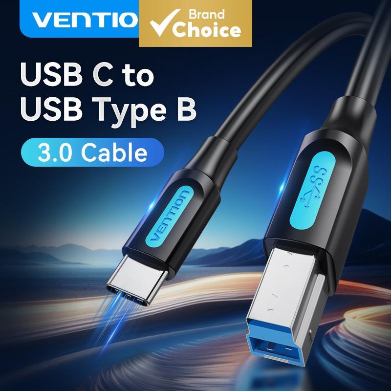 Vention สาย USB 3.0 C ตัวผู้ เป็น B ตัวผู้ 2A สําหรับกล่องฮาร์ดไดรฟ์และไดรฟ์บลูเรย์ สีฟ้า