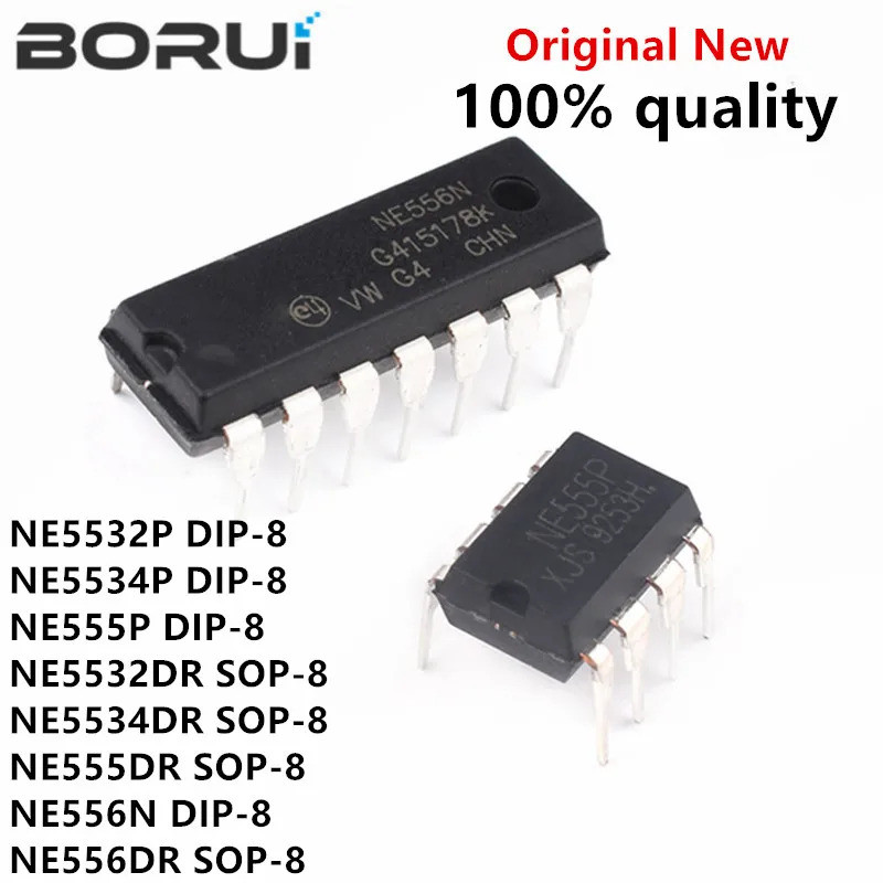10PCS NE5532P DIP8 NE5532 DIP 5532P DIP-8 NE5534P NE555P NE555 NE5532DR NE5534DR NE555DR NE556N NE55