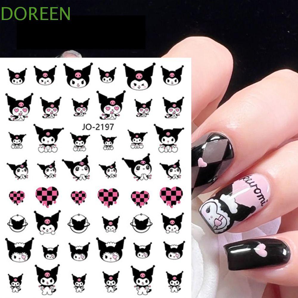 DOREEN Nail Art Sticker Self-กาวรูปลอก Cinnamoroll My Melody ตกแต่งเล็บ