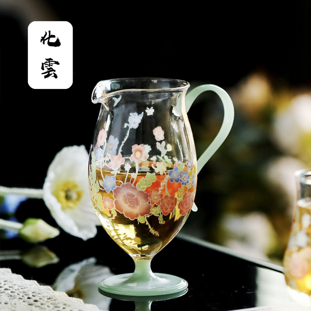 Fanhua Sijin แก้วยุติธรรมถ้วยชาระดับไฮเอนด์พร้อมที่จับด้านข้างสไตล์ญี่ปุ่นหนาชาเดียวทะเล [YSCH001-08
