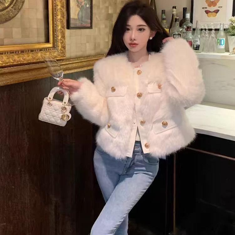 Style Lamb Plush Jacket Fur One Piece Faux Fur Top