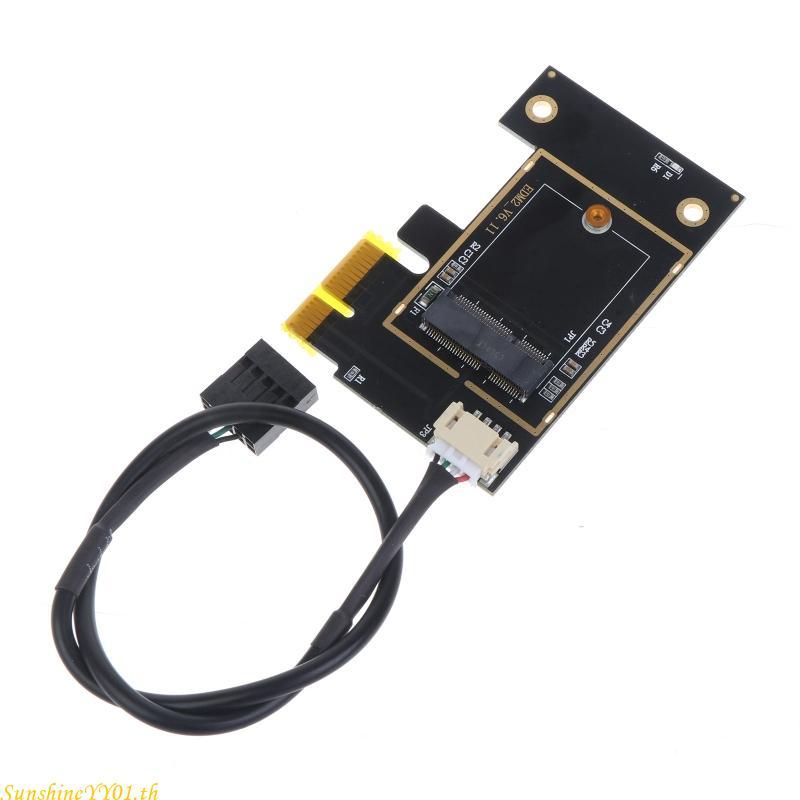 SUN Wifi การ์ด PCI-E 1X สําหรับ M 2 NGFF เดสก์ท็อป WI-FI อะแดปเตอร์สําหรับ AX200 9260AC 8260AC 7265A