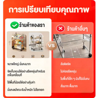 [มีล้อ] ชั้นวางของรถเข็นพลาสติก +ที่จับ 3/4/5ชั้น วัสดุอะคริลิก ชั้นวางหนังสือมินิมอล เคลื่อนย้ายสะดวกใช้ในครัว