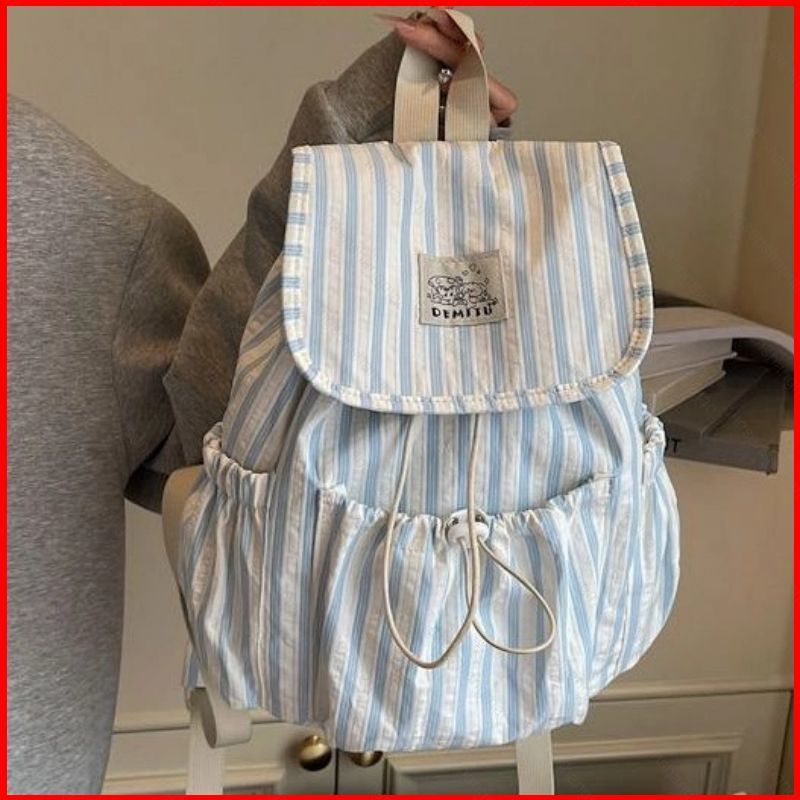 ลาย Small Fresh Mini กระเป๋าเป้สะพายหลังสําหรับผู้หญิง Commuting Tote Bag Student Class Small School Bag