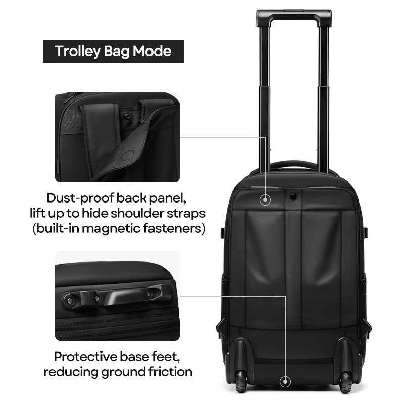 SEA CHOICE กระเป๋าเป้สะพายหลังขยายได้แบบมีล้อลาก2-in-1 กันน้ำ กันขโมย พร้อมช่องชาร์จ USB Travel Bags ฟังก์ชั่นหลากหลาย - รูปที่ 5