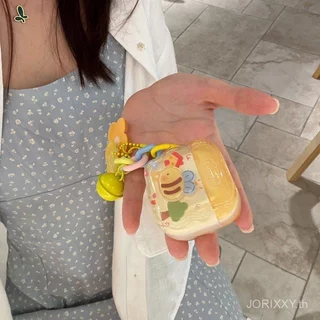 การ์ตูนสร้างสรรค์ Yellow Bee เหมาะสําหรับ AirPods1/2 ชุดหูฟังบลูทูธ pro เคสป้องกัน 3/4 จี้