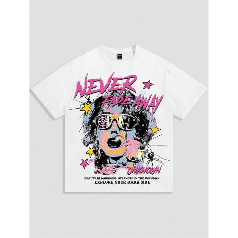 2026欧棉ROMWE MEN Street Life Mens Casual Portrait & Sl欧码COD EFWO