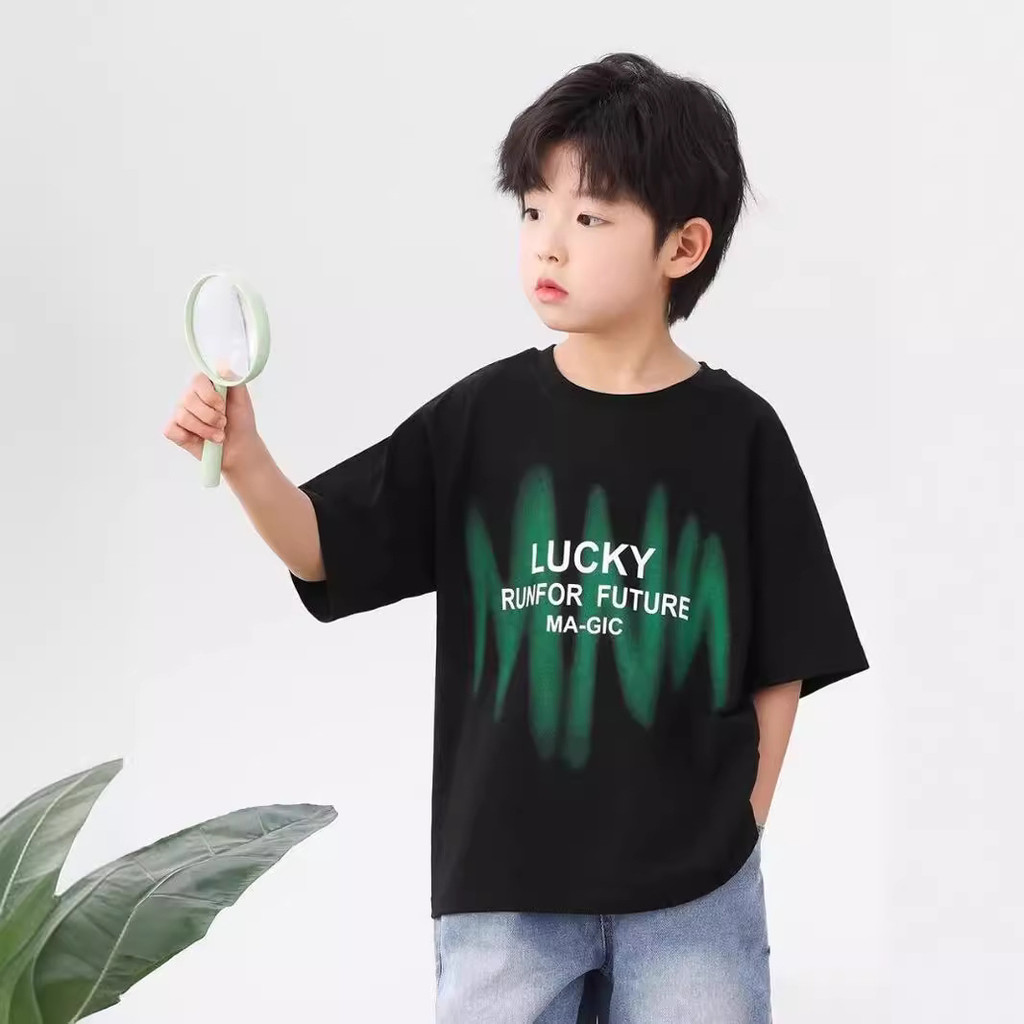 เกาหลี เกาหลี 20262024เสื้อยืดแขนสั้นสไตล์ใหม่ผู้ชาย ins Street Wear ยุโรปอเมริกันสไตล์ฮิปฮอปรอบคอ B