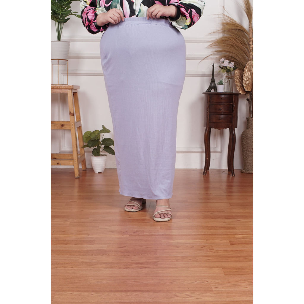 Yomi Official - กระโปรง Span Claire | กระโปรงสันซี่โครงสีม่วง