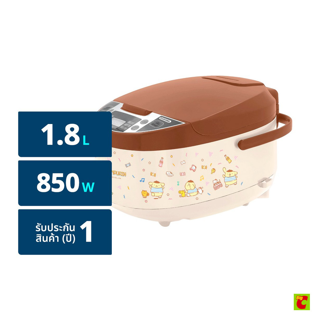 คาชิวา x ปอมปอมปุริน หม้อหุงข้าวไฟฟ้า 850 วัตต์ รุ่น RC-1803 ขนาด 1.8 ล.