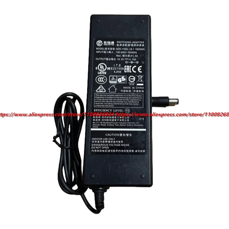 ของแท้สําหรับ Centerm V660 แหล่งจ่ายไฟ HOIOTO ADS-110DL-19-1 19V 4.74A 6.3*3.0 มม.90W แล็ปท็อป AC Ad