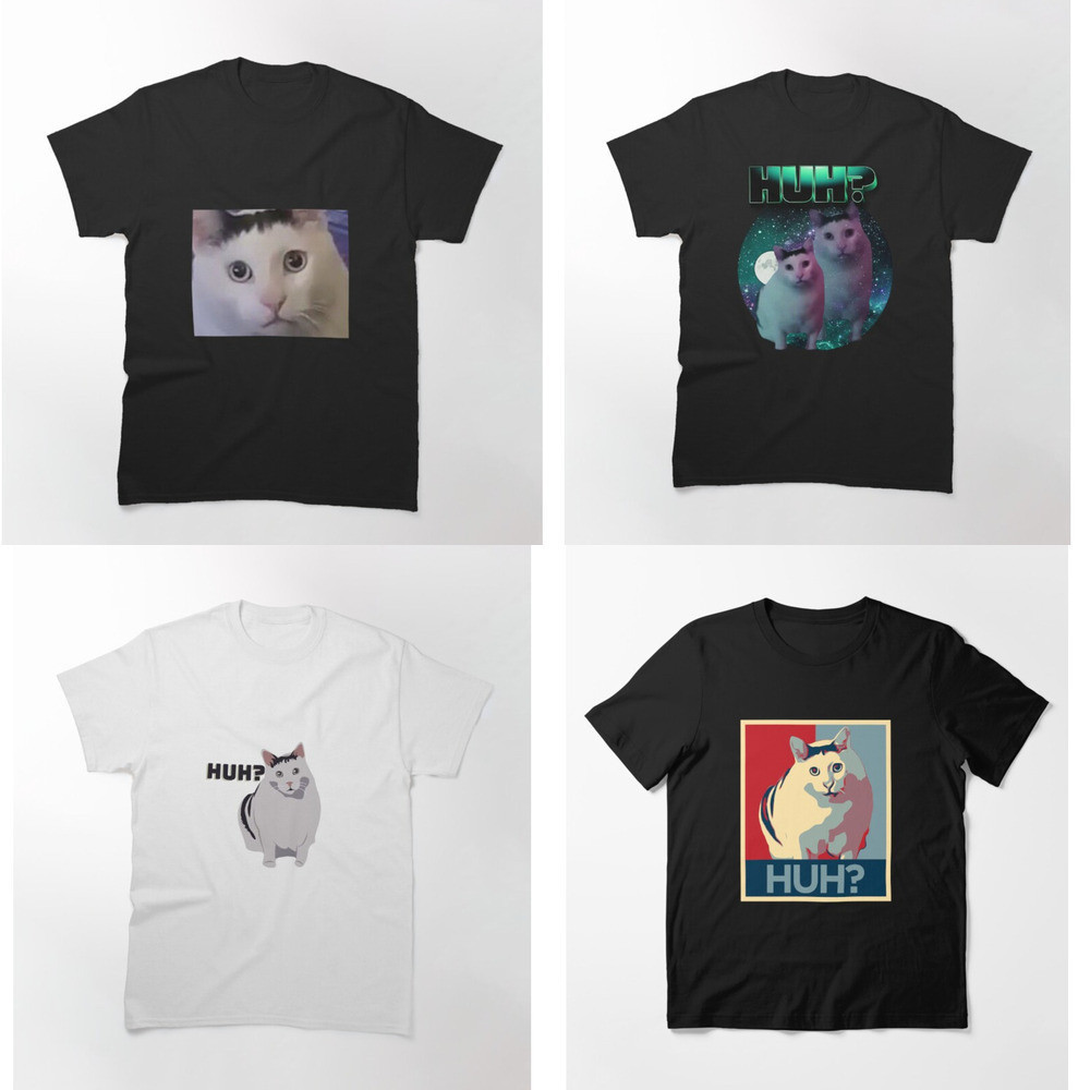 T-Shirt Classic Style HUH cat meme Print