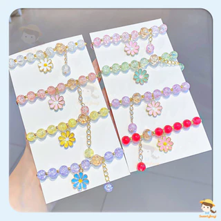 SWEETYBAYI สร้อยข้อมือลูกปัดคริสตัลเด ดอกเดซี่ผลึกสร้อยข้อมือ แฟชั่นส ให้เป็นของขวัญ ดอกเดซี่ผลึกสร้อยข้อมือ