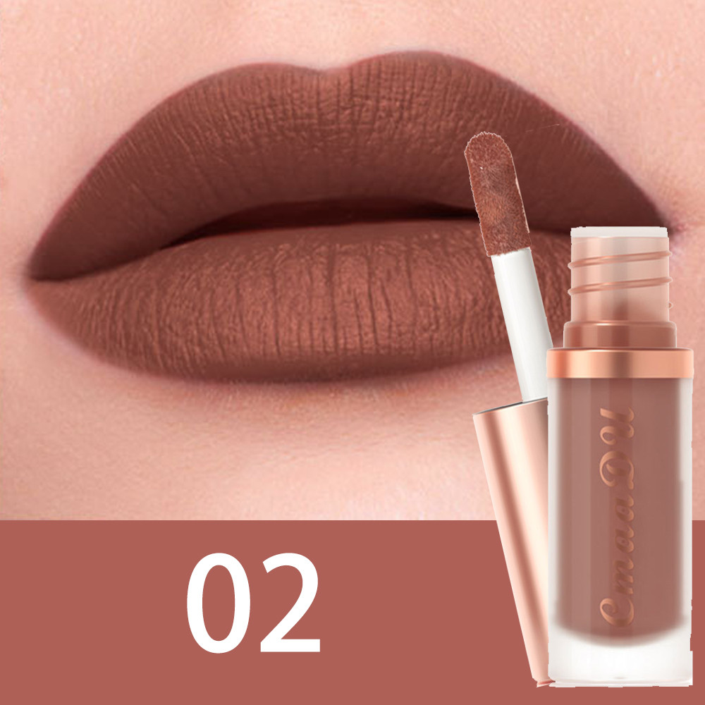 CMAADU ลิปกลอสเนื้อแมตต์กํามะหยี่ติดทนนานสีแดงเข้มกันน้ําไม่ติดถ้วยลิปเคลือบโดย ซม