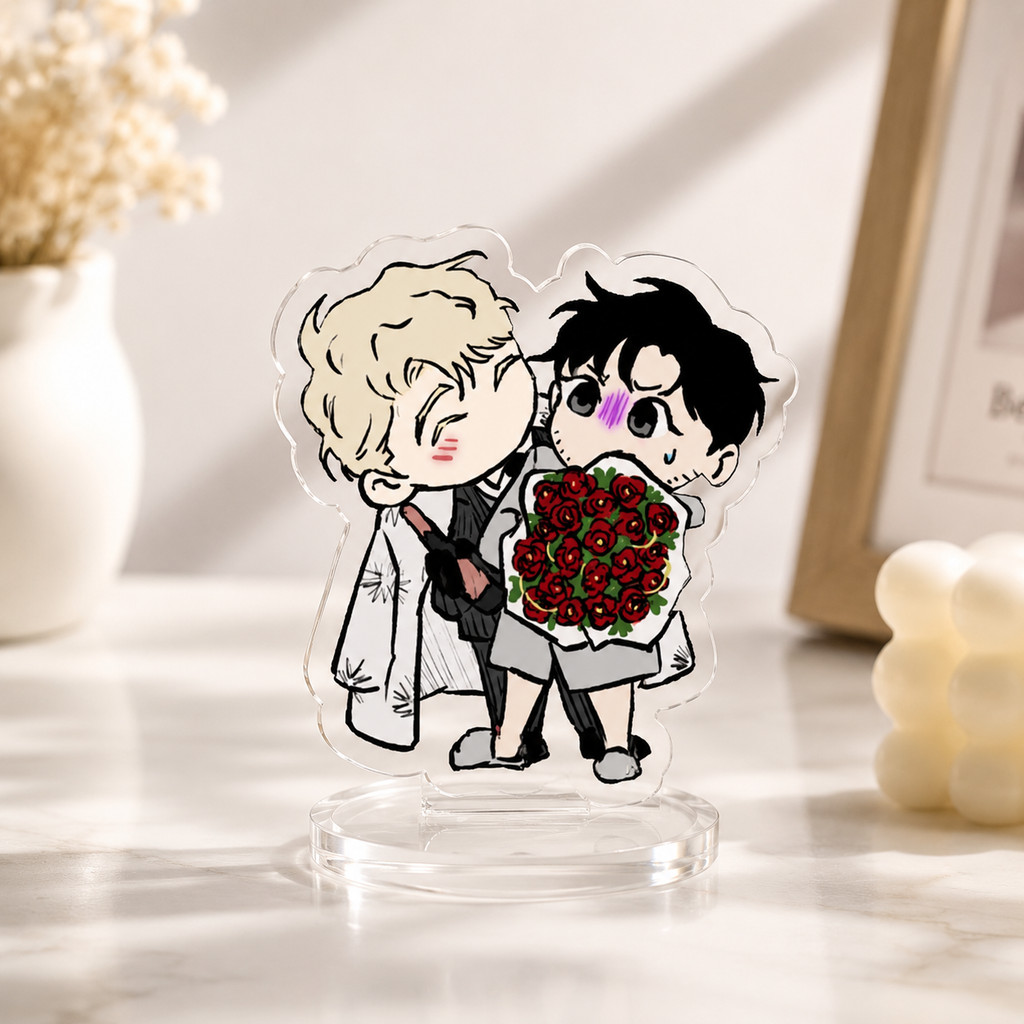 (3 ซม.) ROSES และ CHAMPAGNE รุ่น ROSES และ Wine BL อะคริลิคอะนิเมะ micha chibi จอแสดงผลตกแต่ง