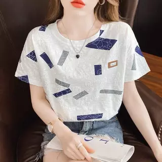 เสื้อยืด เสื้อยืดคอกลม แขนสั้น เสื้อยืดคอกลมผู้หญิง ทรงสวย ใส่สบาย สุภาพ เรียบง่าย
