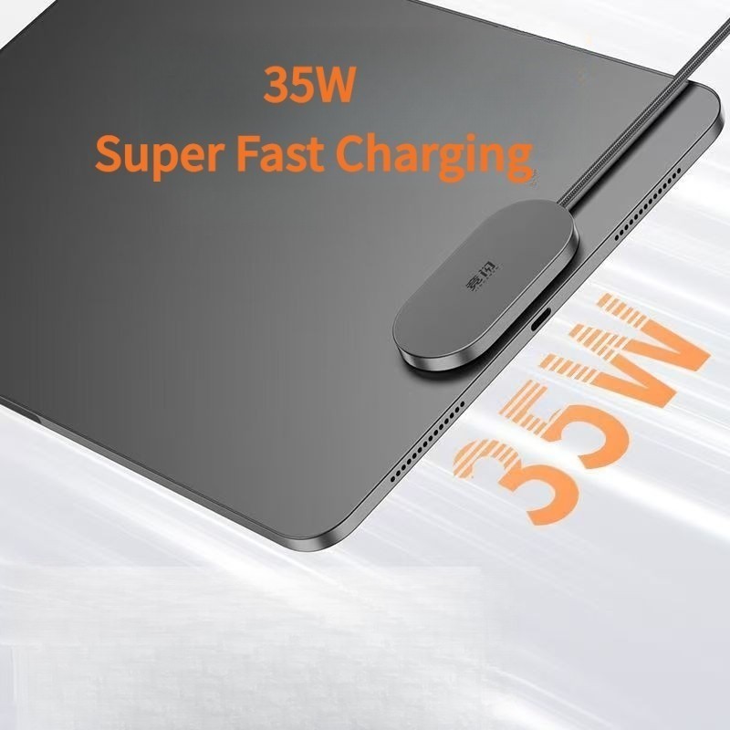 1.5m 35W Magnetic Pogo Pinสายชาร์จปลอดภัยTemp Control Back ChargerสําหรับIPad Pro 11 13 M4 M5 Air 11 13 Air 4 5 Pro 11 12.9 2018‐2022 No-Plug Gamingสายชาร์จ