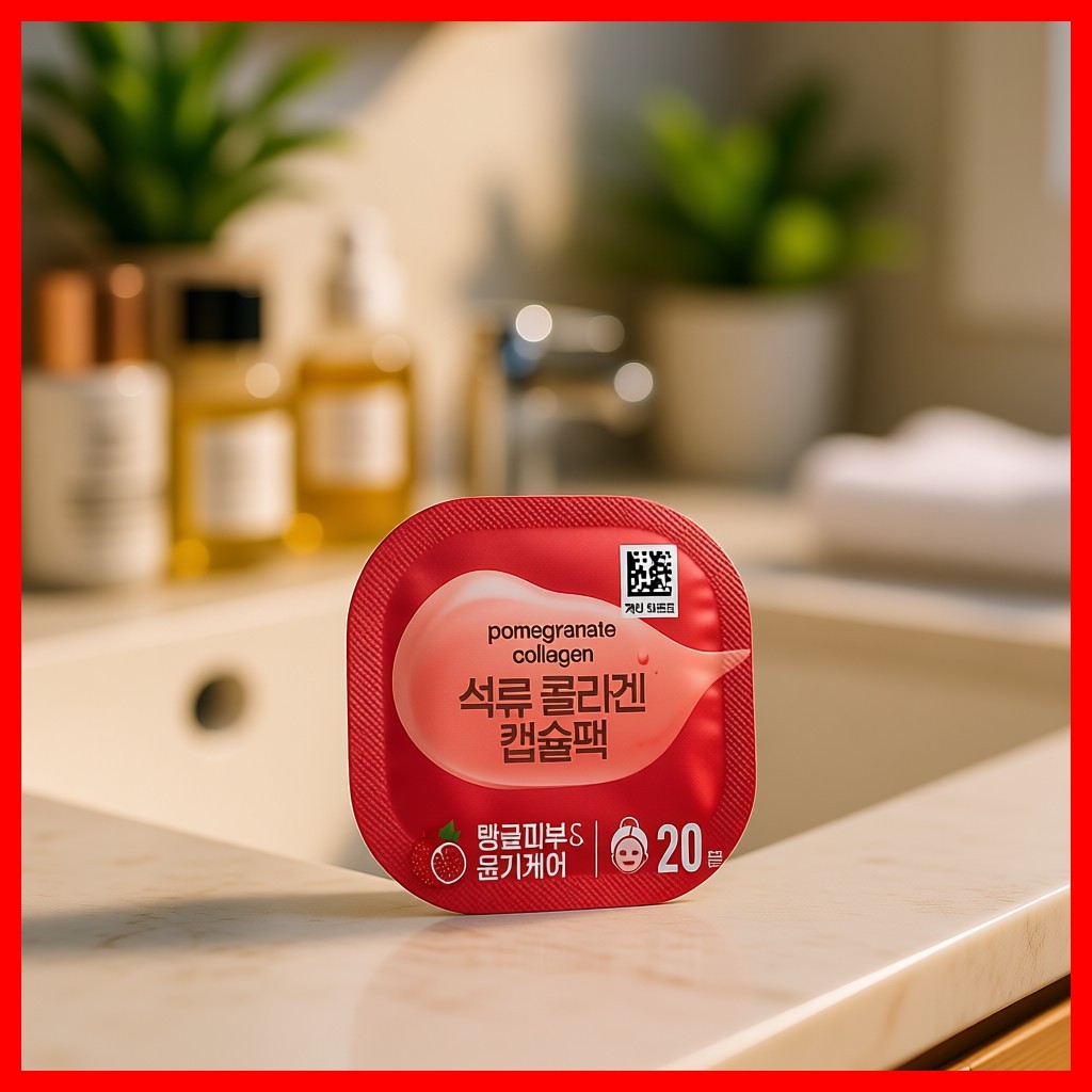 [daiso] Pomegranate Collagen Capsule Pack, 1ea(Plump & glowing)/ แคปซูลคอลลาเจนเกาหลี / Skin Youth S