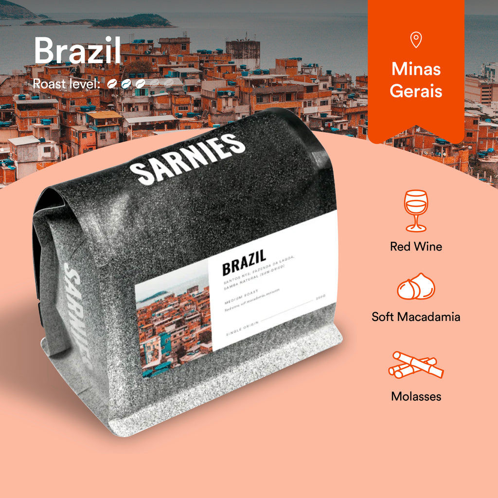 เมล็ดกาแฟ บราซิล ฟาเซนดา ซามบา Brazil, Fazenda Samba | Medium Roast | Red Wine, Soft Macadamia, Molasses ราคา ถูกที่สุด ดีลบีเคเค รูปภาพหลัก