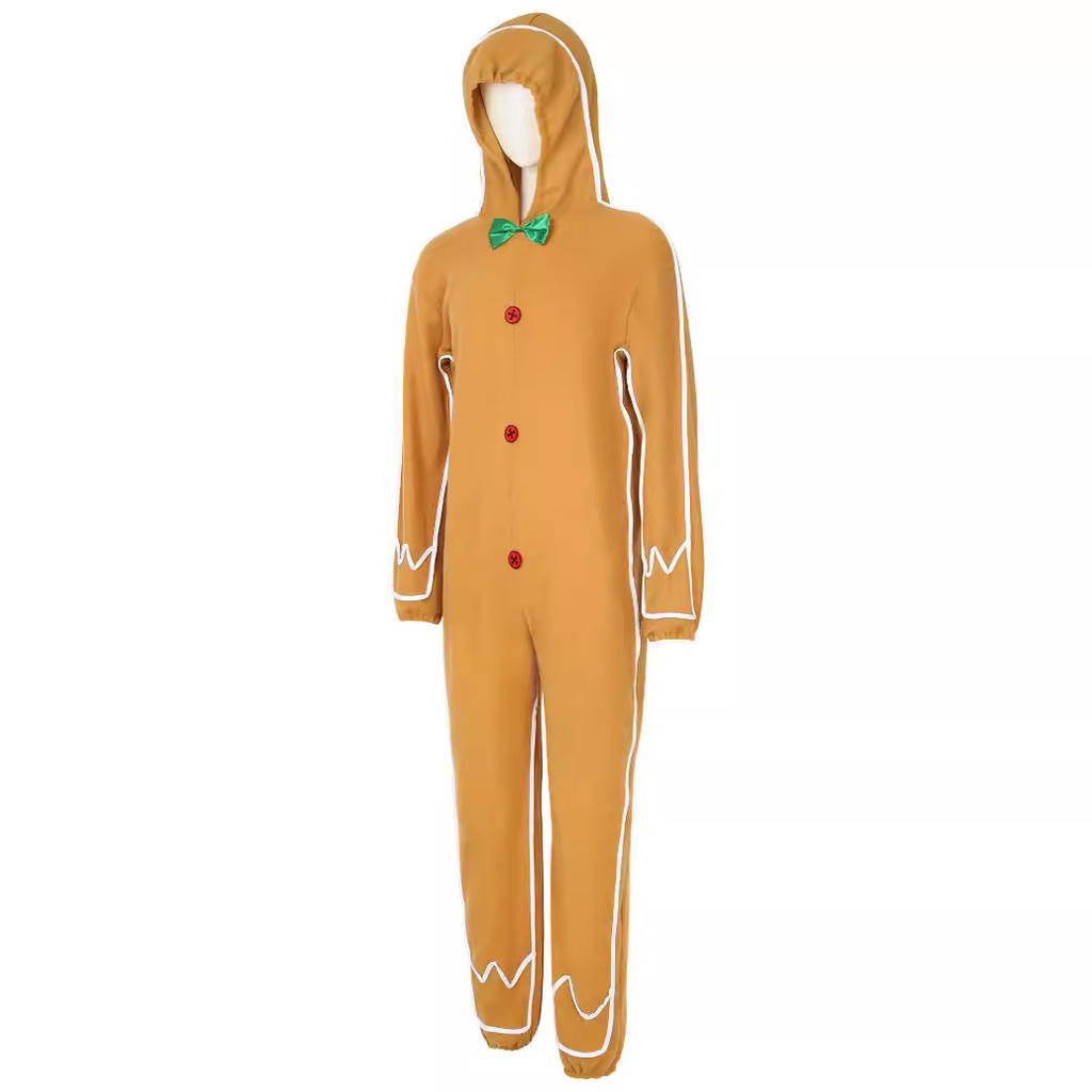 คริสต์มาส Gingerbread Man ฮาโลวีนผู้ใหญ่เครื่องแต่งกาย Skeleton Knight คอสเพลย์ Gingerbread Man Jump