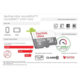 🔥แท้100%🔥Sandisk Micro SD Card Class10 32GB 64GB 128GB 256GB 512GB 1T โทรศัพท์ มือถือ กล้องติดรถยนต์ กล้องวงจรปิด