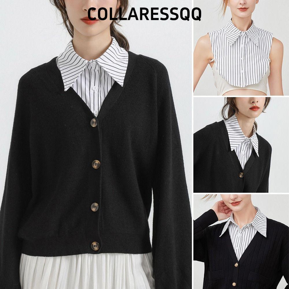 ปกเสื้อ เสื้อปกปลอมวินเทจที่ถอดออกได้คลาสสิกเสื้อปกเท็จ
