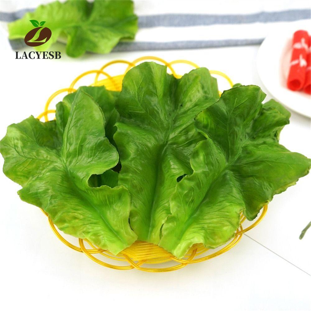 LACYSB ใบผักกาดหอม สีเขียว 1 ชิ้น DIY โมเดลผักจําลองประดิษฐ์สมจริง