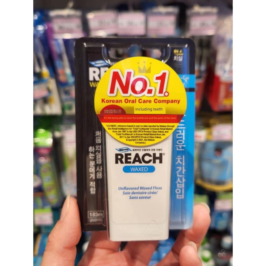 ไหมขัดฟัน dental floss จัดส่งฟรีของแท้ จอห์นสัน & จอห์นสัน รัช ข้าวเหนียวไหมขัดฟันทําความสะอาดลึก183เมตรแบนด้ายขี้ผึ้งไหมขัดฟันผลิตในเกาหลี