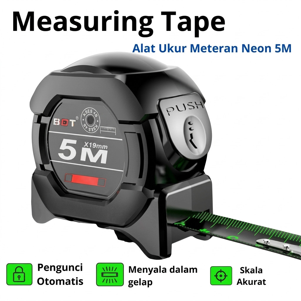 YGS-A212-19MM เครื่องมือวัดเทปเหล็กเมตรนีออน