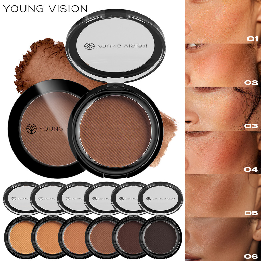 YOUNG VISION Matte Bronzer Powder - 6 เฉดสี 5-in-1 Multifunctional Palette(คอนทัวร์/เซ็ต/อายแชโดว์/แ