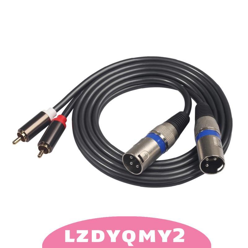 [Lzdyqmy2] 2 RCA Male to 2 XLR Male 3 Pin Cable Plug Dual RCA Audio Cable to Dual XLR