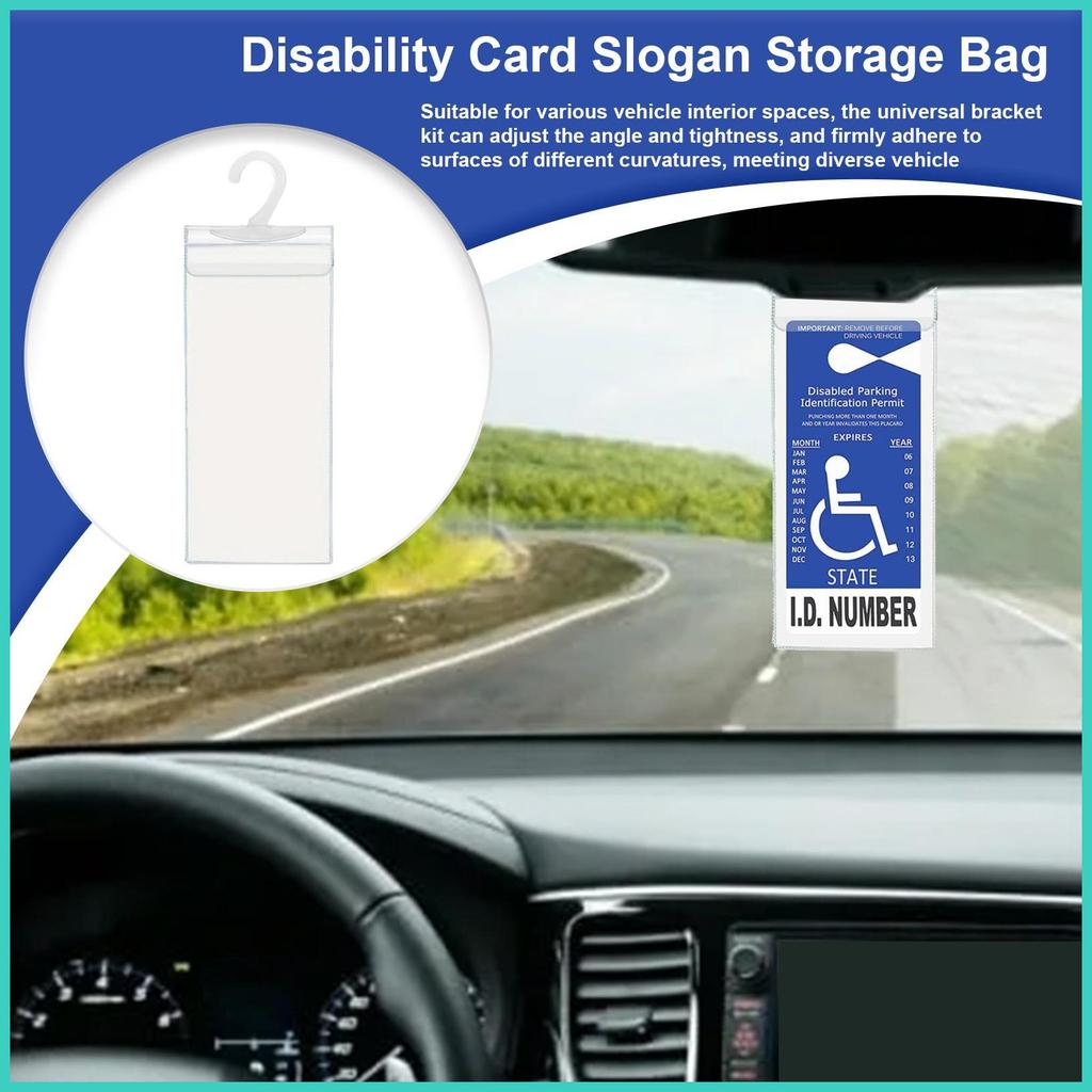 Handicap Placard สําหรับ Auto โปร่งใส Handicap Placard ผู้ถือแขนป้องกันแท็ก Protector สําหรับ magith