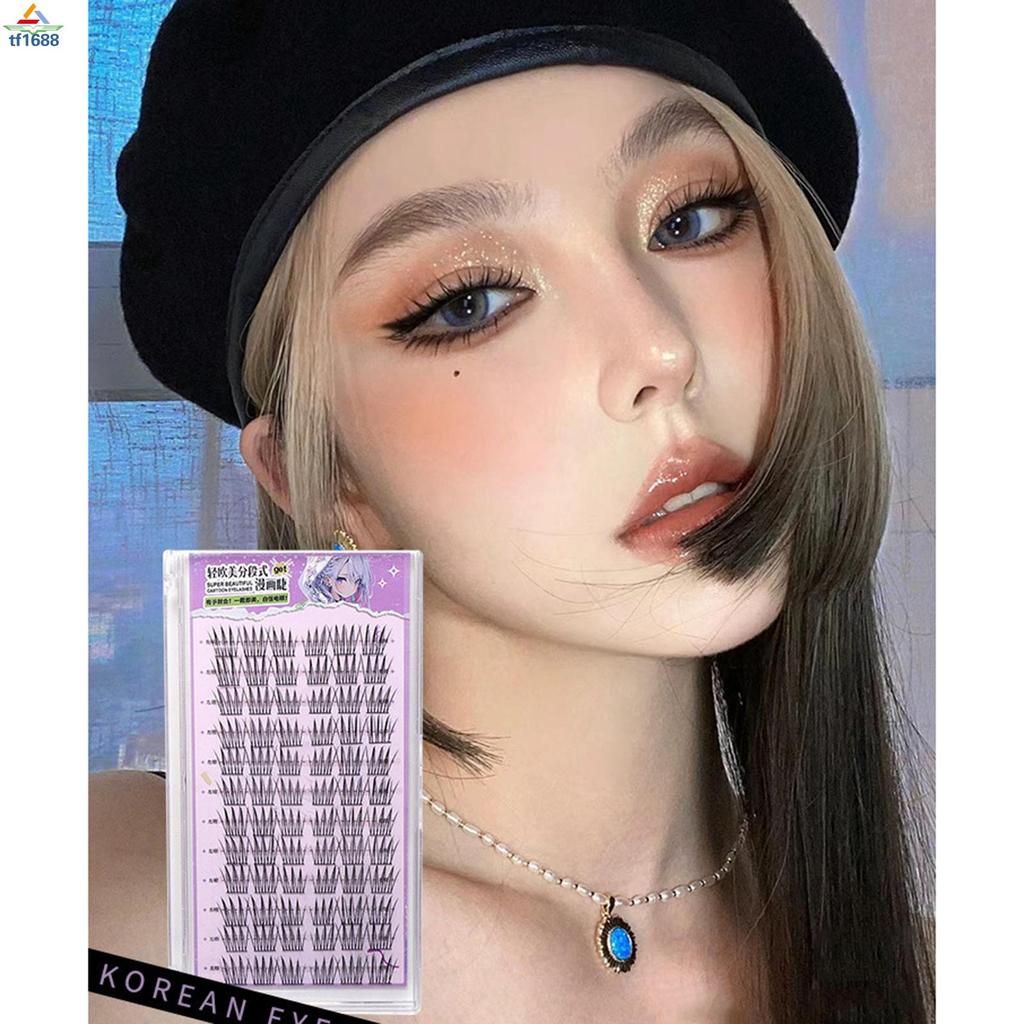 DIY Clusters Eyelash Extensions 12 Cluster Lashes Segmented Wispy Manga Lashes สําหรับเครื่องมือแต่ง