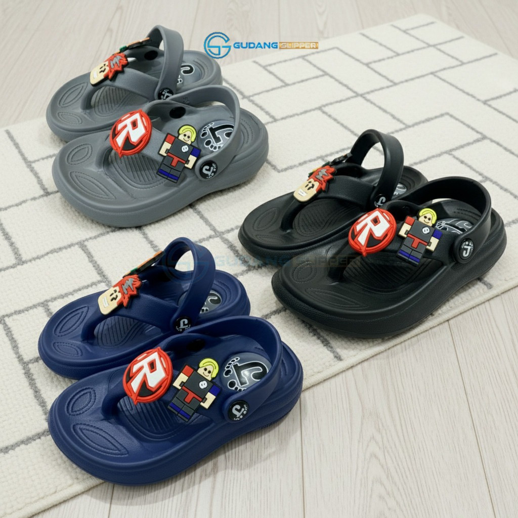 GS Roblox Character รองเท้าแตะเด็กสําหรับเด็กชายและเด็กหญิงพร้อมเสียงสารภาพ วัสดุ EVA อินเทรนด์ ขนาด