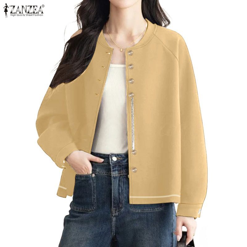 ZANZEA แจ็กเก็ตผู้หญิงสไตล์เกาหลีหรูหรา มีกระดุมและเส้นสายตัดต่อแบบเด่นชัด — صورة 6