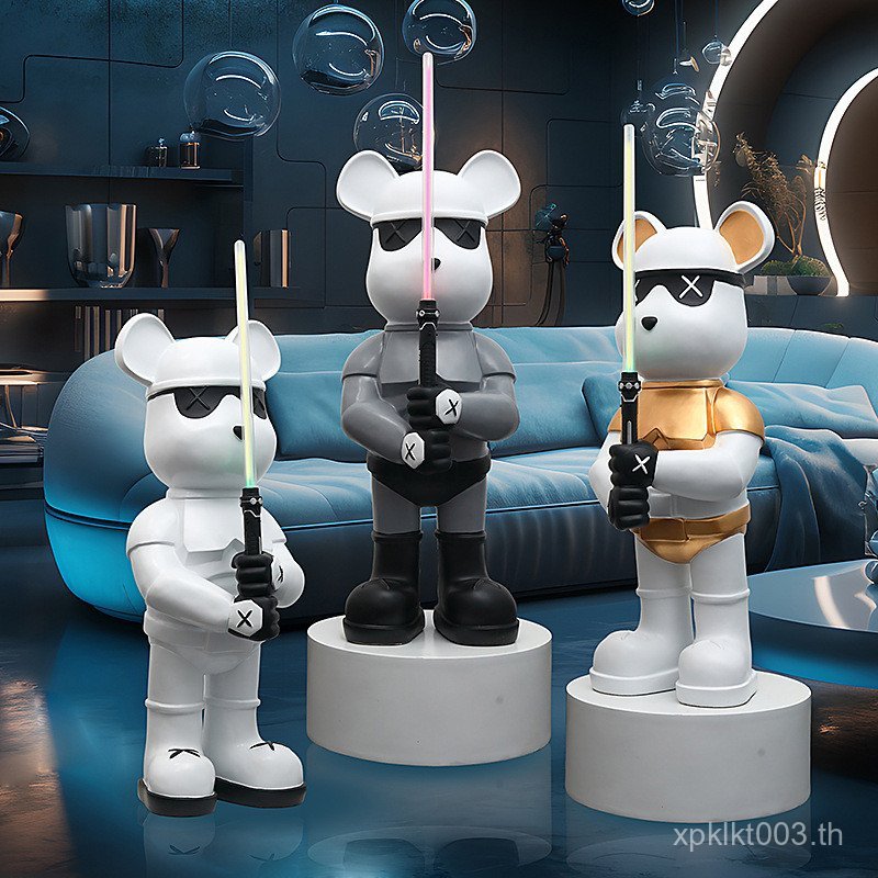 ห้องนั่งเล่นหมีถนนสวมใส่ผลิตภัณฑ์ใหม่ Lightsaber ตู้ทีวีขนาดใหญ่ทางเข้าห้างสรรพสินค้าหมีของขวัญตกแต่