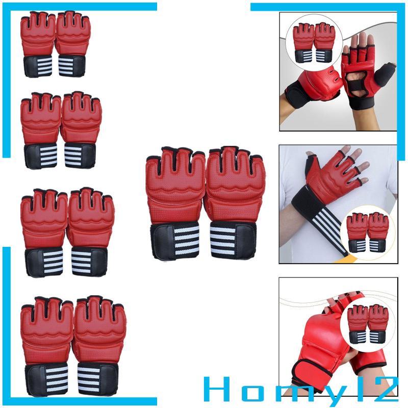[HOMYL2] นวมชกมวยหนัง PU ครึ่งนิ้ว Sparring Mitts ยิมออกกําลังกายเกียร์สําหรับผู้ใหญ่ Unisex ฟิตเนส