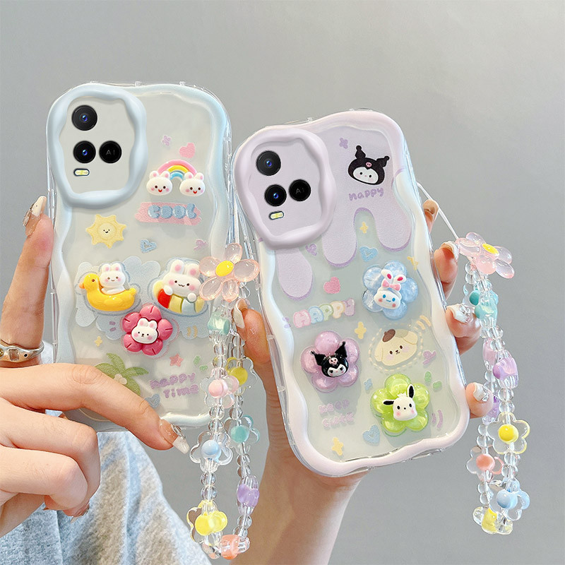 เคส For Vivo Y21 / Y21S / Y21T / Y33S / Y33T / T1X TPU เคส BBNYGZ สไตล์ครีม 3D ตุ๊กตากรณีโทรศัพท์ใสที่มีหลายรูปแบบ.