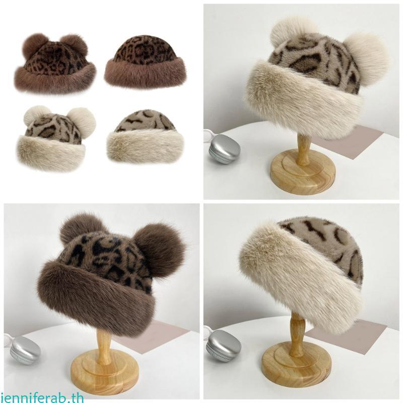 Jenniferb Furry Ushanka Head Wrap Furry Soft Thicken Hood สําหรับผู้หญิงสวมใส่กลางแจ้ง