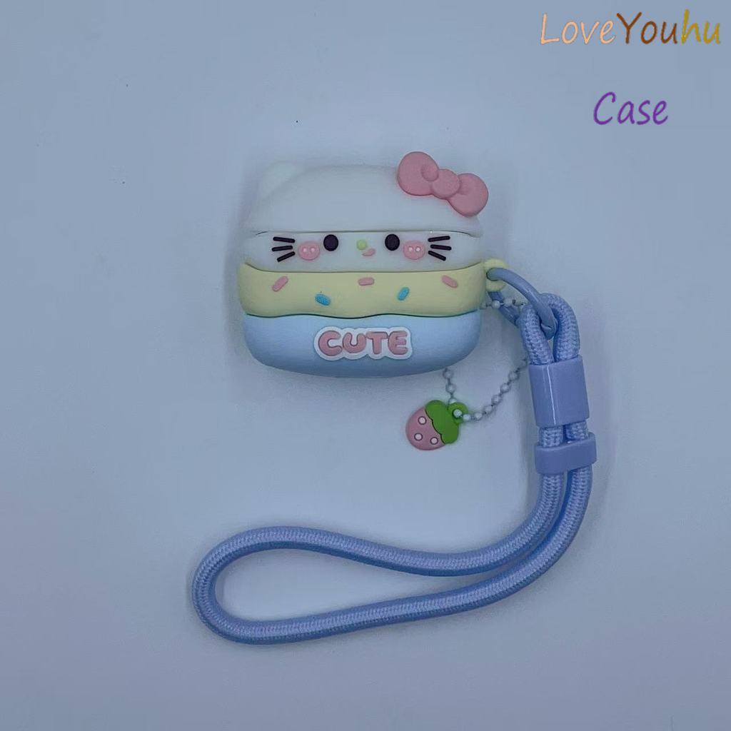 Loveyouhu สําหรับ GOOJODOQ J201 J206 J228 J229 หูฟัง & Lanyard Creative ไอศกรีมแมวออกแบบ