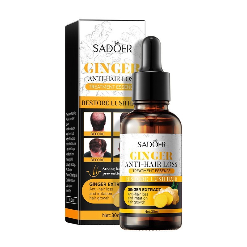[SADOER] Ginger Hair Care Essence ปรับปรุงครีมนวดผมหยิกแห้ง Oil Essence