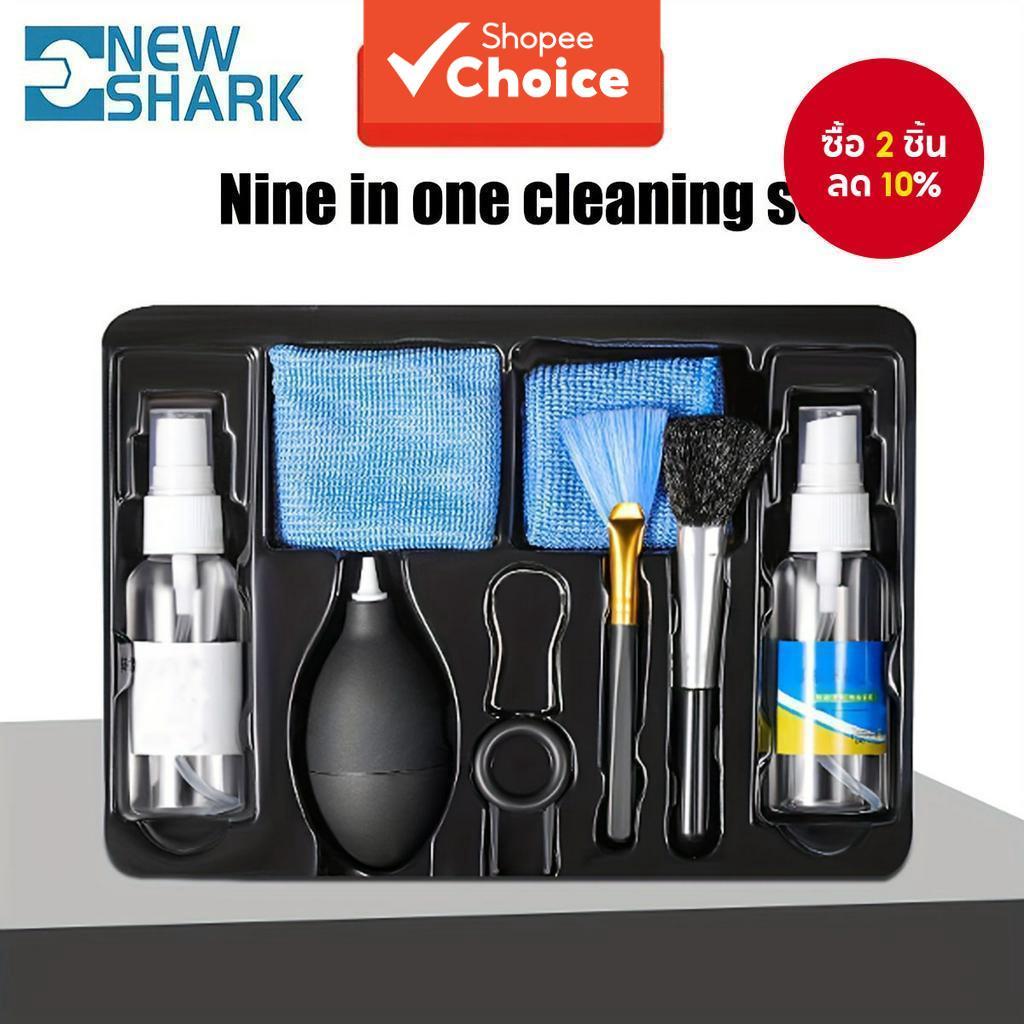 ชุดทําความสะอาดแล็ปท็อป 9 ชิ้นคีย์บอร์ดทําความสะอาดหน้าจอพร้อมเครื่องเป่าลม/แปรง/เจล/ผ้าไมโครไฟเบอร์สําหรับคอมพิวเตอร์