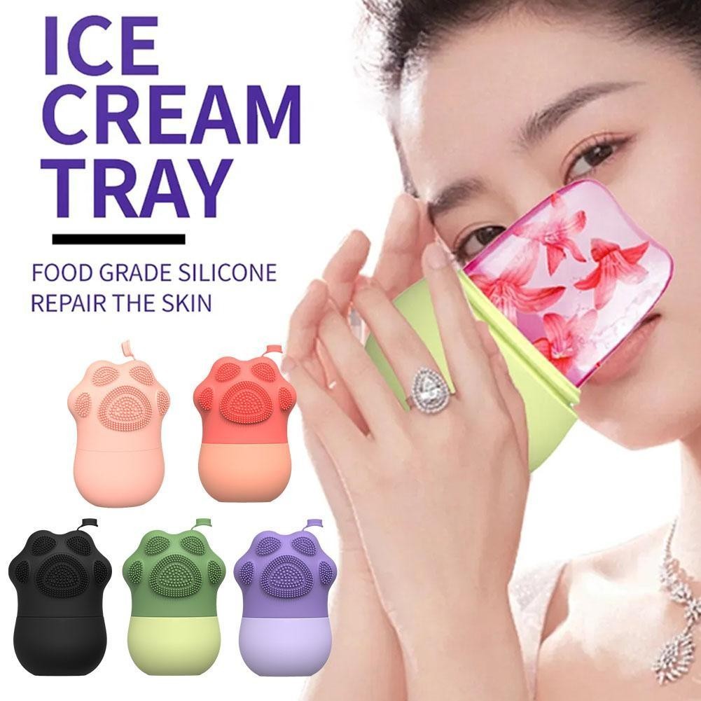 Face Ice Roller Skin Care Face ลดสิวรูขุมขนหดตัว Face Massager Care เครื่องมือ Cat Paw F2d9